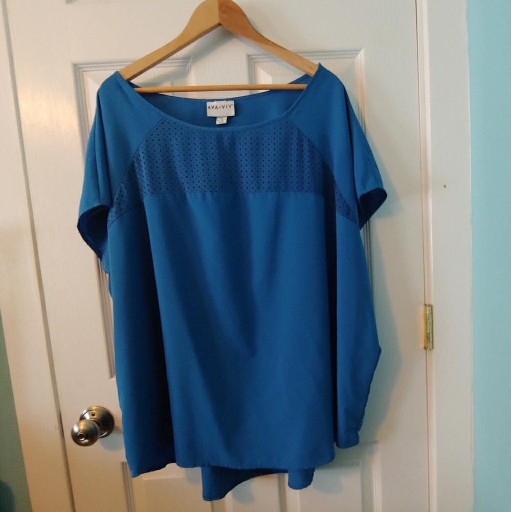 Ava and Viv Short Sleeve Georgette Blouse